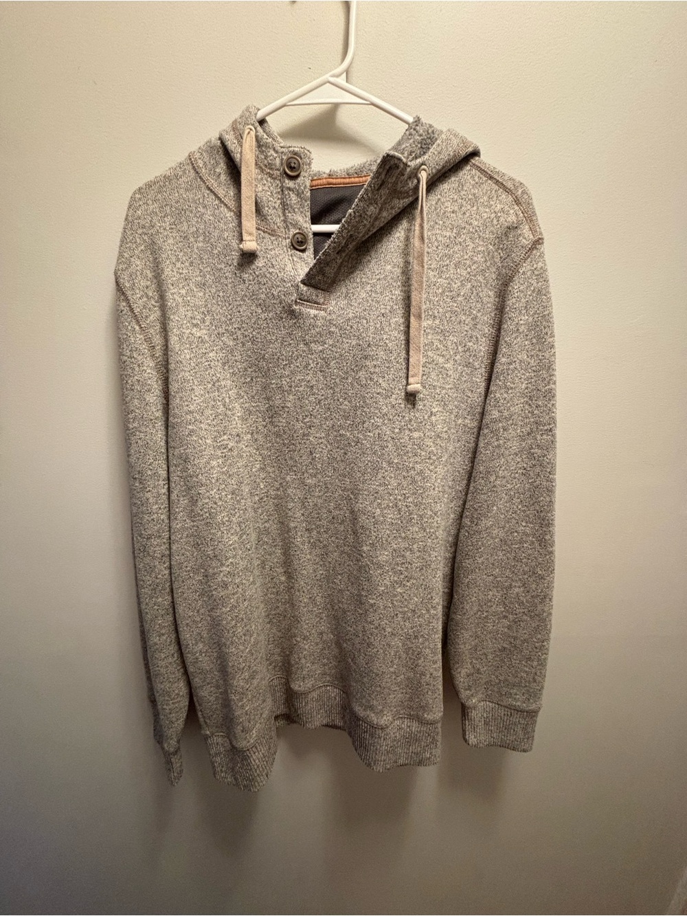 Bass Men's Heather Gray Hooded Pullover Sweater